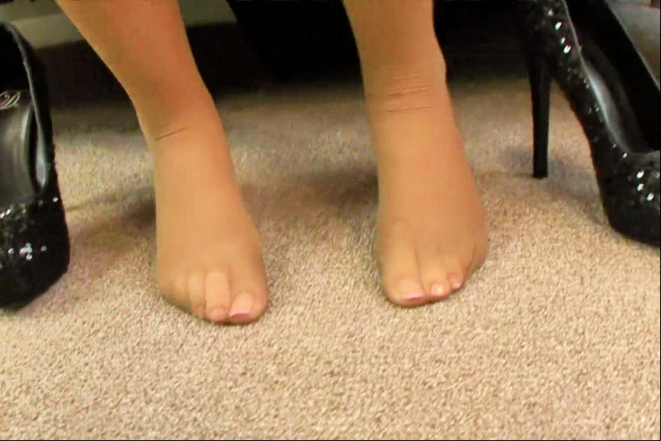 Mature in nylons